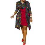 Vibrant African Print 2-Piece Dress & Suit Coat Set for Women W250219