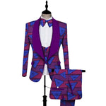 Dashiki 3-Piece Set for Men – Bold African Print Top, Vest & Trousers M250104