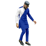 Bazin Riche 3-Piece African Men's Set – Shirt, Pants & Hat M250199