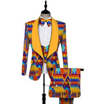 Dashiki 3-Piece Set for Men – Bold African Print Top, Vest & Trousers M250104