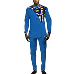 Men's African Print Dashiki Set – Long Sleeve Top & Trousers M250208