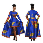 Kente Dashiki Maxi Dress – Vibrant African Print Cotton Gown W250126