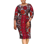 Vibrant African Dashiki Knee-Length Dress with Ethnic Print W250180