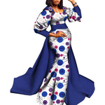 African Luxury Long Sleeve Dashiki Dress for Women W250228