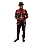 Men’s African Print Dashiki Jacket – Vibrant Long Sleeve Blazer M250107