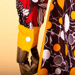 Bold African Print Mid-Calf Dress with Full Sleeves & Pockets W250209