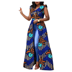 Vibrant Ankara Print Maxi Dress – Sleeveless African Cotton Gown W250202