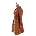 African Ankara Batik Print Cotton Trench Coat for Women W250211
