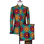 Men’s African 2-Piece Bazin Suit – Blazer & Pants Set for Weddings M250112