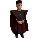 Boys' African Print 3-Piece Set – Shirt, Pants & Hat K250115