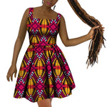 Vibrant African Wax Print Dress – Elegant Dashiki Style for Women W250187
