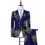 African Print 3-Piece Slim Fit Men's Suit – Jacket, Vest, & Pants M250124