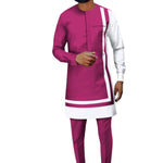 African Dashiki Ankara Pant & Coat Set for Men – 2 Piece Outfit M250119