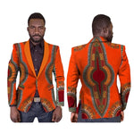 Men's African Dashiki Print Single Button Blazer Jacket M250120