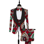 Dashiki 3-Piece Set for Men – Bold African Print Top, Vest & Trousers M250104