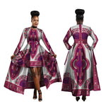 Kente Dashiki Maxi Dress – Vibrant African Print Cotton Gown W250126