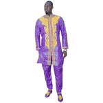 Men’s Bazin Riche African Embroidered Long Top & Pants Set M250153