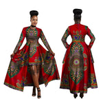 Kente Dashiki Maxi Dress – Vibrant African Print Cotton Gown W250126