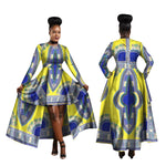 Kente Dashiki Maxi Dress – Vibrant African Print Cotton Gown W250126