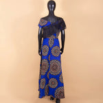 Ankara Print Cotton Maxi Dress with Tassels – Floor Length Elegance W250201