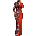 Elegant Dashiki Print Long Bodycon Dress for Special Occasions W250212