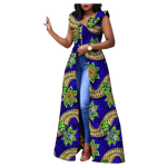 Vibrant Ankara Print Maxi Dress – Sleeveless African Cotton Gown W250202