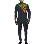 Men's African Print Dashiki Set – Long Sleeve Top & Trousers M250208