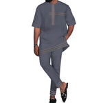 Men's Dashiki Print Two Piece Set – African Shirt & Pants Outfit M250233