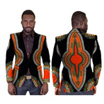 Men's African Dashiki Print Single Button Blazer Jacket M250120