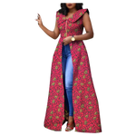 Vibrant Ankara Print Maxi Dress – Sleeveless African Cotton Gown W250202