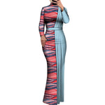 Elegant Dashiki Print Long Bodycon Dress for Special Occasions W250212