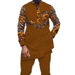 Men’s African Dashiki 2-Piece Cotton Set – Long Sleeve Shirt & Pants M250163