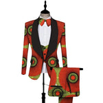 Dashiki 3-Piece Set for Men – Bold African Print Top, Vest & Trousers M250104