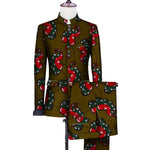 Men’s African 2-Piece Bazin Suit – Blazer & Pants Set for Weddings M250112