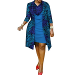 Vibrant African Print 2-Piece Dress & Suit Coat Set for Women W250219