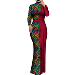Elegant Dashiki Print Long Bodycon Dress for Special Occasions W250212