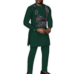 Elegant African Print Men's 2-Piece Set – Robe & Pants M250191