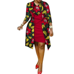 Vibrant African Print 2-Piece Dress & Suit Coat Set for Women W250219