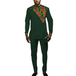 Men's African Print Dashiki Set – Long Sleeve Top & Trousers M250208