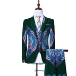 African Print 3-Piece Slim Fit Men's Suit – Jacket, Vest, & Pants M250124