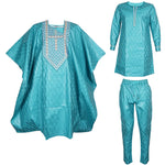 Green Bazin Dashiki Agbada Suit – African Formal Wear for Men M250221