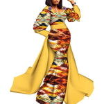 African Luxury Long Sleeve Dashiki Dress for Women W250228