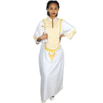 Elegant African Embroidered Cotton Maxi Dress for Women W250144