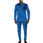 Men's African Print Dashiki Set – Long Sleeve Top & Trousers M250208