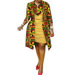 Vibrant African Print 2-Piece Dress & Suit Coat Set for Women W250219