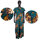 Vibrant African Print Crop Top & Pants Set for Women W250204