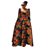 Elegant African Maxi Dress with Full Sleeves & Vibrant Prints W250172