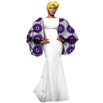African Print Maxi Dress with Bold Sleeves and Luxe Detailing W250230