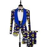 Dashiki 3-Piece Set for Men – Bold African Print Top, Vest & Trousers M250104
