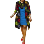 Vibrant African Print 2-Piece Dress & Suit Coat Set for Women W250219